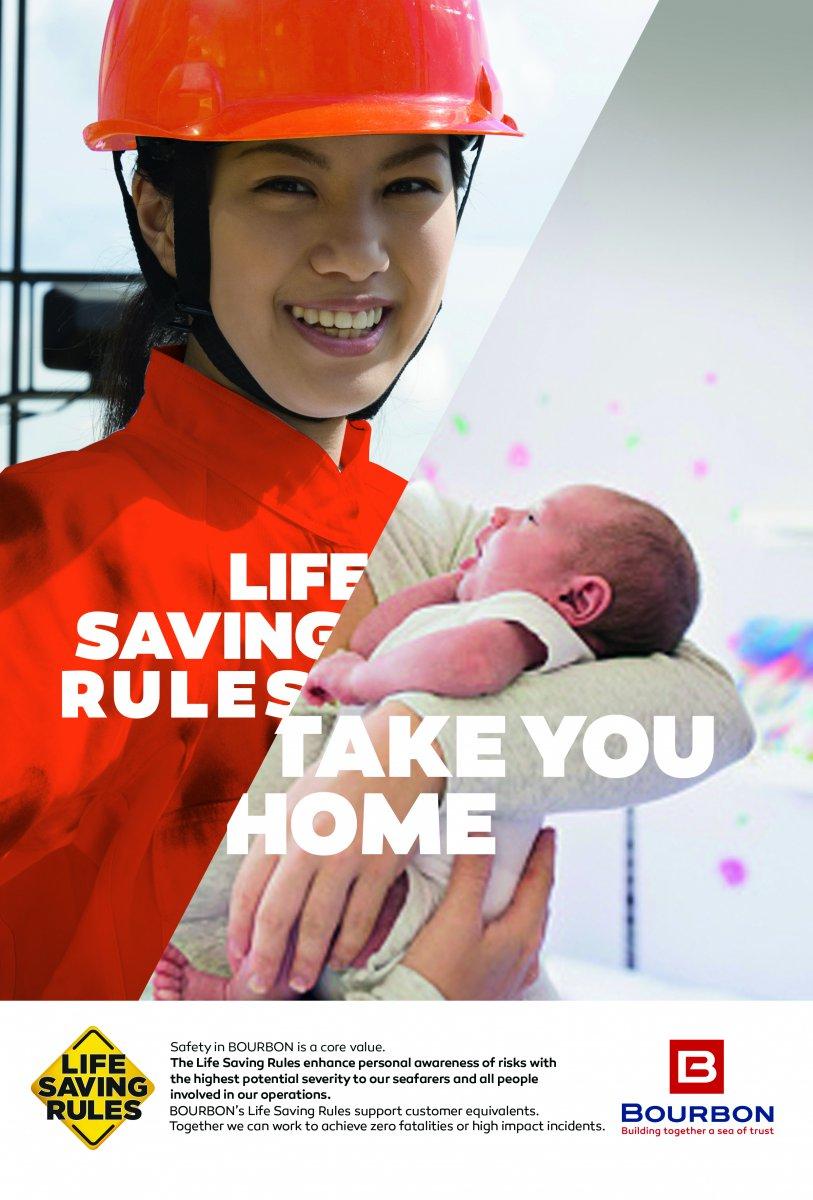 Poster Life saving rules take you home